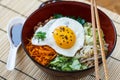 Bibimbap with sauce, korean dish Royalty Free Stock Photo