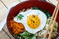 Bibimbap with sunny egg, korean dish Royalty Free Stock Photo