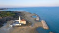 Bibione lighthouse at sunset from above