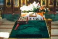 A bible on the altar. Orthodox Church Royalty Free Stock Photo