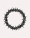 Crown of Thorns.Vector silhouette of the black crown of thorns of Jesus Christ