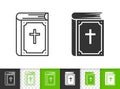 Bible book holy simple black line vector icon