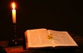Bible book candle
