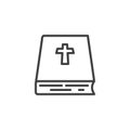 Bible book with holy cross line icon Royalty Free Stock Photo