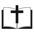 Bible book icon, simple style