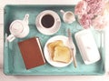 Bible on a Breakfast Tray Ready for a Personal Bible Study Royalty Free Stock Photo