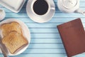 Bible on a Breakfast Tray Ready for a Personal Bible Study Royalty Free Stock Photo