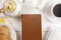Bible on a Breakfast Tray Ready for a Personal Bible Study Royalty Free Stock Photo