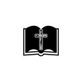 Bible Church logo, Bible Society, Bible and wooden cross icon Royalty Free Stock Photo