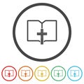 Bible church logo. Religion icon. Set icons colorful Royalty Free Stock Photo