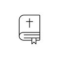 bible, church, religious, easter line icon on white background