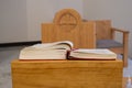 Bible in church to read mesage for sermon