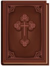 The Bible. Closed book with a cross on the cover Royalty Free Stock Photo