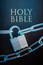 Bible closed with a chain lock