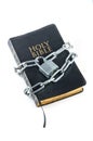 Bible closed with a chain lock Royalty Free Stock Photo