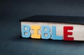 Bible colorful word with book.
