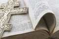 Bible with cross on it Royalty Free Stock Photo