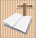 Bible with cross card Royalty Free Stock Photo