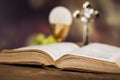 Bible, Eucharist, sacrament of communion background Royalty Free Stock Photo