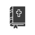 Bible glyph icon. Closed book with bookmark. Vector illustration Royalty Free Stock Photo