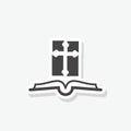 Bible holy book glyph sticker icon