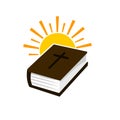 Bible holy book logo icon design vector