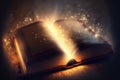 Bible the Holy Book the Word of God with Light Bokeh Effects and Vintage Dream Style Generative AI Illustration