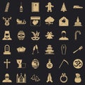 Bible icons set, simple style