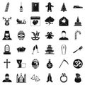 Bible icons set, simple style