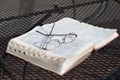 Bible on Iron Table Royalty Free Stock Photo