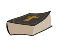 Bible isolated. Holy book on white background. Psalms with cross