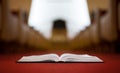 Bible Laying in a Church Building Royalty Free Stock Photo