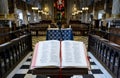 Bible on Lectern in Birmingham Cathedral view from Altar Royalty Free Stock Photo