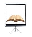 Bible lecture projector screen Royalty Free Stock Photo