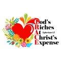 Bible lettering. Christian art. GRACE - God`s Riches At Christ`s Expense. Royalty Free Stock Photo