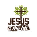 Bible lettering. Christian art. Jesus is my life Royalty Free Stock Photo