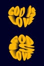 Bible lettering Christian art Vector religions lettering God is love