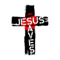 Bible lettering. Christian illustration. Jesus saves