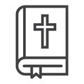 Bible line icon, easter and holiday, book sign