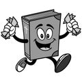 Bible Mascot with Running with Money Illustration