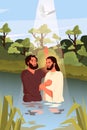 Bible narratives about the Baptism of Jesus Christ. John the Baptist Royalty Free Stock Photo