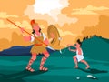 Bible narratives about David and Goliath. Christian bible character. Royalty Free Stock Photo