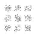 Bible narratives linear icons set