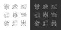 Bible narratives linear icons set for dark, light mode