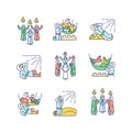 Bible narratives RGB color icons set