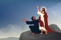 Bible narratives about the Temptation of Jesus Christ. Jesus was Royalty Free Stock Photo