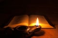 Bible and Oil Lamp Royalty Free Stock Photo