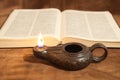 Bible and Oil Lamp Royalty Free Stock Photo