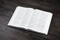 Bible open. Holy, Scripture On the table, wooden. Royalty Free Stock Photo