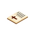 Bible open isometric 3d icon